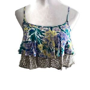 Kimchi Blue Leopard Floral Halter Top